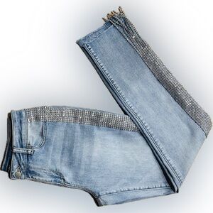 Boston Proper Light Blue Skinny Jeans with Silver Accents